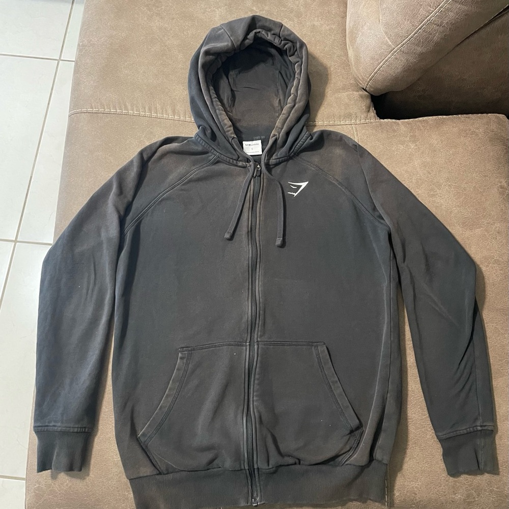 Gymshark Mens S Full Zip Hoodie Sweatshirt Black